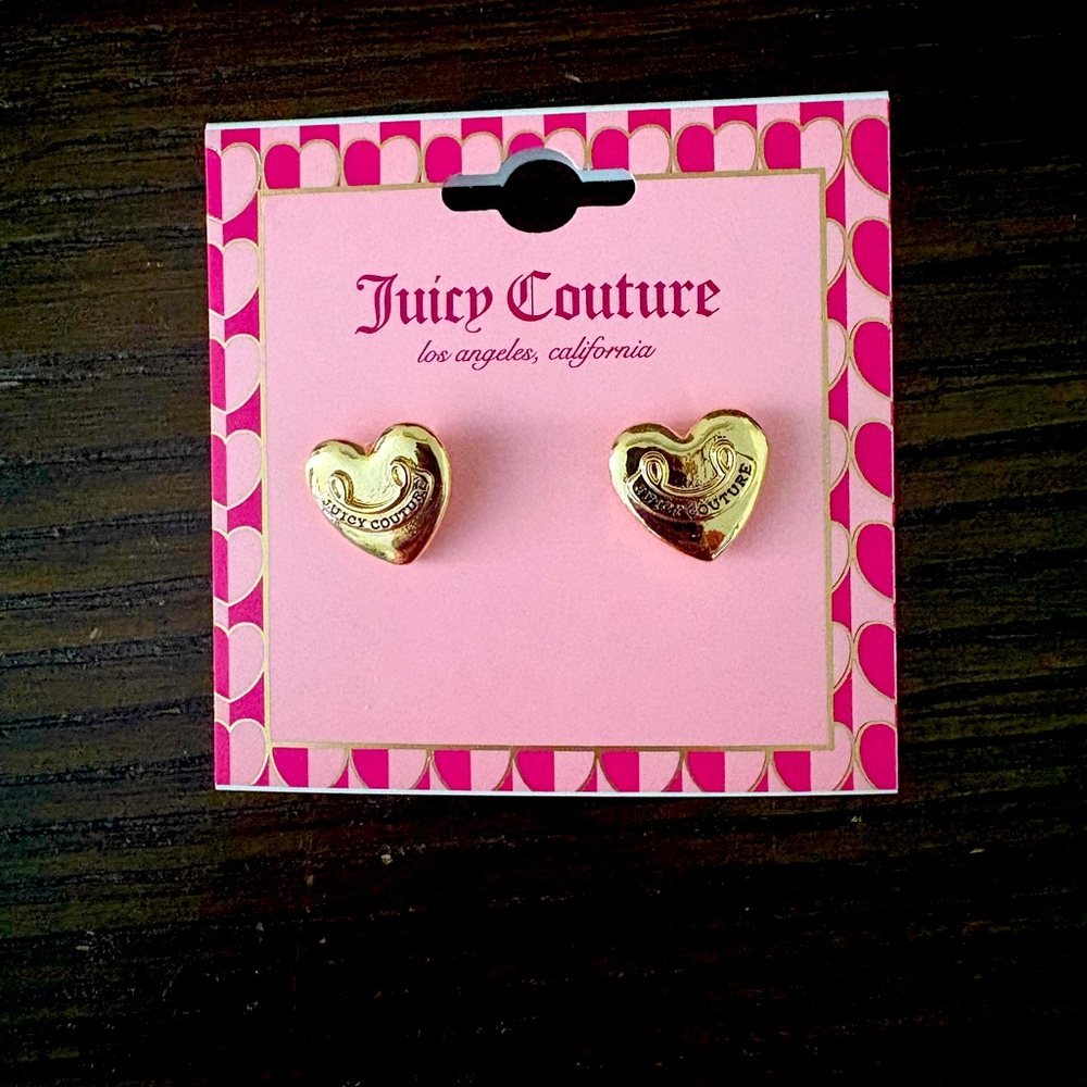NEW Juicy Couture Gold Heart Earrings